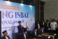 Menteri Agama Nasaruddin Umar Menyampaikan Hasil Sidang Isbat 1 Syawal 1446 H