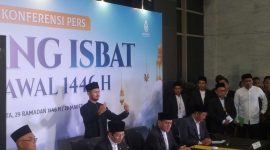 Menteri Agama Nasaruddin Umar Menyampaikan Hasil Sidang Isbat 1 Syawal 1446 H