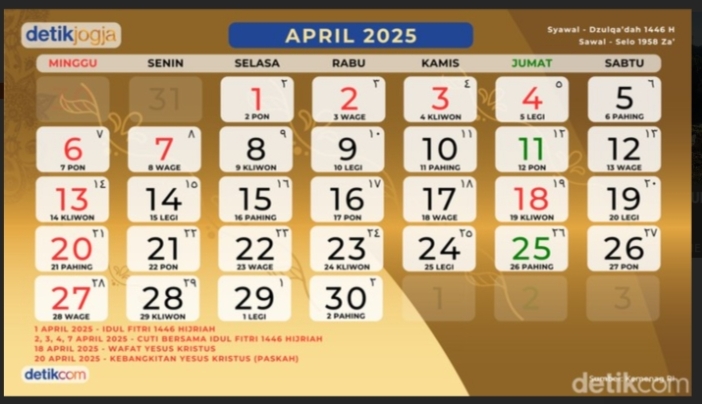 Kalender Bulan April
