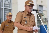 Walikota Sungai penuh Alfin, SH Saat Apel Perdana Usai Hari Raya Idul Fitri 