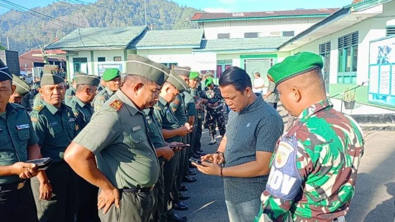 Kodim 0417/Kerinci Sidak HP  Prajurit Cegah Judi Online 