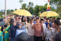 Rombongan Pemkab Kerinci meninjau kondisi infrastruktur dan pelayanan publik di Desa Sungai Kuning, Kecamatan Siulak Mukai.
