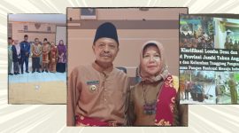 Kepala Desa Talang Lindung, Zulfajri, SH, bersama jajaran dan warga usai diumumkan sebagai wakil Provinsi Jambi dalam Lomba Desa Tingkat Nasional