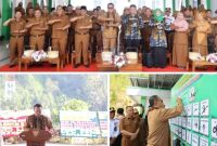 Foto bersama Wako Alfin, Direktur RSUD H. Bakri, dan tim surveyor LARS-DHP usai pembukaan kegiatan survei akreditasi.
