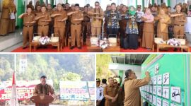Foto bersama Wako Alfin, Direktur RSUD H. Bakri, dan tim surveyor LARS-DHP usai pembukaan kegiatan survei akreditasi.
