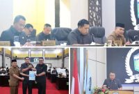 Wako Alfin menyampaikan pengantar empat Ranperda dalam Rapat Paripurna DPRD Kota Sungai Penuh, Jumat (4/7/2025).