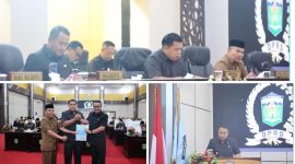 Wako Alfin menyampaikan pengantar empat Ranperda dalam Rapat Paripurna DPRD Kota Sungai Penuh, Jumat (4/7/2025).