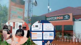 Petugas Pos Indonesia melayani pencairan BSU 2025 dengan sistem open payment di Kota Sungai Penuh.(Foto PT Pos Indonesia Sungai penuh)
