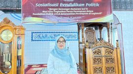Ketua GOW Sungai Penuh, Marwati Azhar Hamzah, apresiasi sosialisasi pendidikan politik KPU ( Foto iNBrita)