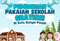Seragam gratis Untuk Ribuan Pelajar di Kota Sungai Penuh 
