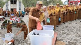 Sekda Kota Sungai Penuh, Alpian SE, MM, memimpin peluncuran inovasi 3S dan mengajak ASN serta masyarakat berpartisipasi dalam gerakan cegah stunting.

