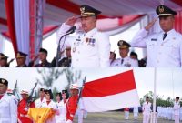 Bupati Kerinci Monadi memimpin upacara HUT ke-80 RI di halaman Kantor Bupati, Bukit Tengah Siulak, Minggu (17/8/2025).
