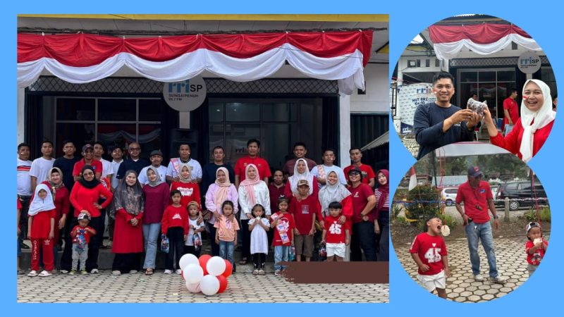 Keluarga besar RRI Sungai Penuh meriahkan HUT RI ke-80 dengan berbagai lomba tradisional, diikuti pegawai beserta keluarga.