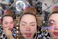 Tangkapan layar live streaming Lisa Mariana saat pengumuman hasil tes DNA.