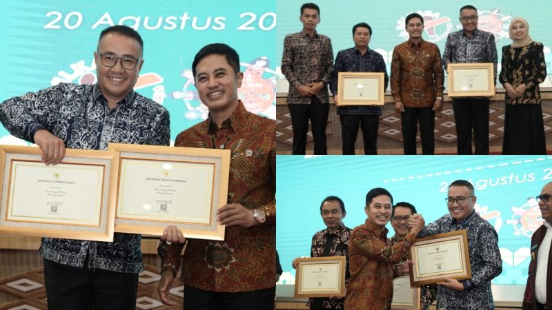 Wali Kota Sungai Penuh menerima Sertifikat Eliminasi Kusta dan Bebas Frambusia dari Kementerian Kesehatan RI, Jakarta, Senin (19/8/2025).
