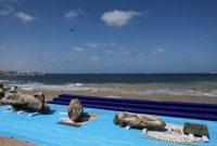 Sejumlah artefak kuno berusia ribuan tahun ditemukan di dasar laut, di lepas pantai Alexandria, Mesir pada 22 Agustus 2025.( Foto Reuters)