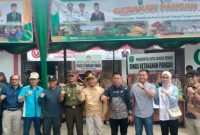 Sekda Alpian, SE, MM, mewakili Wali Kota Sungai Penuh saat mengikuti Gerakan Pangan Murah serentak melalui telekonferensi bersama Mendagri, Sabtu (30/8).