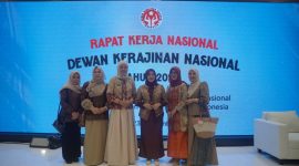 Ketua Dekranasda Provinsi Jambi Hj. Hesti Haris bersama jajaran saat menghadiri Rakernas Dekranas 2025 di Jakarta.