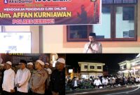 Wako Alfin menghadiri doa bersama dan aksi damai 1.000 lilin di Mapolres Kerinci, Minggu (31/08).