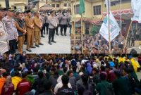 Mahasiswa gelar aksi damai, Selasa 2 September 2025, di Mapolres Kerinci.
