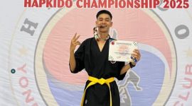 Rajab Hayatullah, siswa SMAN 1 Solok Selatan yang berhasil mewakili Sumatera Barat dalam Kejurnas Hapkido 2025.