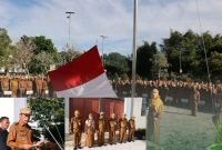 Wawako Sungai Penuh Azhar Hamzah memimpin apel  15/9/2025 ( Foto Humas)