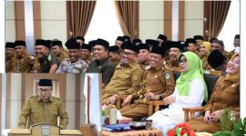 Walikota Sungai Penuh, Alfin S.H, merayakan peringatan Maulid Nabi Muhammad SAW 1447 H di Aula Kantor Walikota, Senin (15/09).
