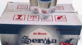Produk air minum Seria dalam kemasan cup yang diproduksi PT Talang Lindung Sakti.