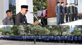 Walikota Sungai Penuh Alfin memimpin upacara Hari Kesaktian Pancasila 2025 di halaman kantor Walikota.
