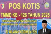 Ketua Apdesi Kota Sungai Penuh, Amrizal, saat memberikan apresiasi terhadap pelaksanaan TMMD ke-126 di Desa Sungai Jernih, Kecamatan Pondok Tinggi.

