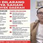 Pemerhati hukum Viktorianus Gulo menegaskan anggota DPRD dilarang memiliki saham di perusahaan proyek daerah.