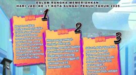 Poster Instruksi Walikota Sungai Penuh dalam rangka peringatan HUT ke-17 Kota Sungai Penuh Tahun 2025. (Foto: Humas & Protokol Setda Kota Sungai Penuh)