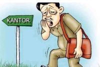 Ilustrasi: Pegawai malas menuju kantor. (Sumber: internet)