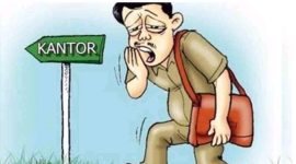 Ilustrasi: Pegawai malas menuju kantor. (Sumber: internet)