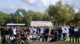 Peserta LEPPAMI HMI Kerinci Sungai Penuh saat Fun Camp 2025 di Taman Bunga Aura.( Foto Istimewa)
