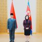 Menlu Sugiono saat menandatangani nota kesepahaman dengan Menlu Korea Utara Choe Son Hui di Pyongyang, Jumat (10/10/2025).


