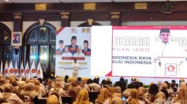 Sekretaris Dewan Pembina Partai Gerindra, Ahmad Muzani, menghadiri penutupan Musyawarah Nasional (Munas) organisasi sayap partai Gerindra, Perempuan Indonesia Raya (PIRA)