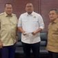 Wakil Ketua Komisi VI DPR RI Andre Rosiade bersama Wali Kota Pariaman Yota Balad saat bertemu Direktur Utama PT Hutama Karya Koentjoro di Jakarta, membahas dukungan pembangunan dua GOR di Pariaman.