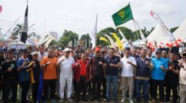 Gubernur Jambi Al Haris membuka Festival Olahraga Masyarakat Tradisional dan Kreasi Budaya KORMI 2025 di Lapangan Kantor Gubernur Jambi. (Foto Humas Diskominfo Jambi)