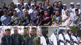 Bupati Monadi bersama Forkopimda dan jajaran Pemkab Kerinci saat menghadiri peresmian pelayanan RSU Kabupaten Kerinci dan RSU Bukit Kerman.

