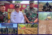 Dandim 0417/Kerinci Letkol Inf Eko Budiarto bersama Wali Kota Sungai Penuh Alfin meninjau pelaksanaan TMMD ke-126 di Desa Sungai Jernih. ( Foto Humas Kodim 0417 Kerinci)