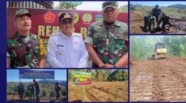 Dandim 0417/Kerinci Letkol Inf Eko Budiarto bersama Wali Kota Sungai Penuh Alfin meninjau pelaksanaan TMMD ke-126 di Desa Sungai Jernih. ( Foto Humas Kodim 0417 Kerinci)