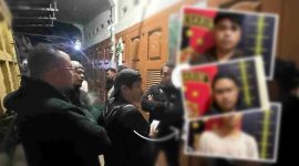 Petugas Polres Kerinci saat menangkap tiga pelaku pengeroyokan di Tanjung Pauh Hilir.