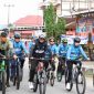 Walikota Sungai Penuh bersama peserta Juara Bike Adventure memulai gowes perdana dalam rangka memeriahkan HUT ke-17 Kota Sungai Penuh.
