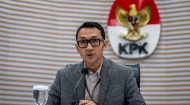 Juru Bicara KPK Budi Prasetyo saat menyampaikan keterangan di Gedung Merah Putih KPK, Jakarta, Kamis (26/6/2025). (BAYU PRATAMA S)