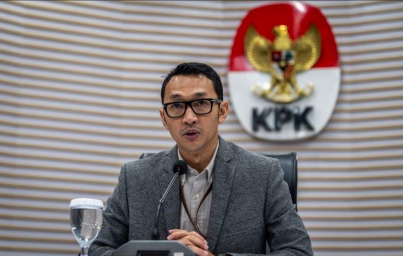 Juru Bicara KPK Budi Prasetyo saat menyampaikan keterangan di Gedung Merah Putih KPK, Jakarta, Kamis (26/6/2025). (BAYU PRATAMA S)