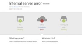 Halaman error Cloudflare saat layanan mengalami gangguan.( Tangkapan layar)