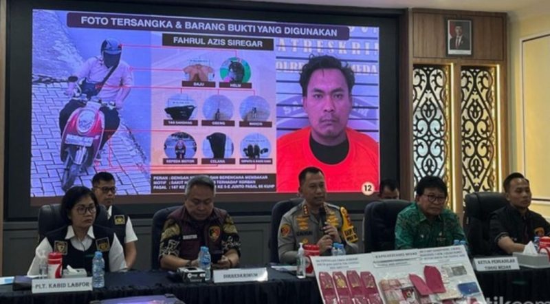 Foto: Tampang Fahrul Aziz yang jadi dalang pembakaran rumah hakim PN Medan. (Finta Rahyuni/detikSumut)