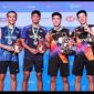Fajar/Fikri, runner-up ganda putra, dan Raymond/Nikolaus, juara Australia Open 2025. Foto: Dok. PP PBSI