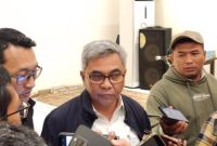 Ketua KPK Setyo Budiyanto saat menjelaskan pelimpahan penanganan kasus dugaan korupsi Google Cloud ke Kejagung di Bogor, Selasa (18/11/2025).